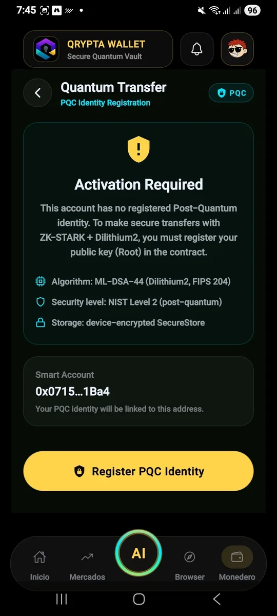 Post-quantum identity